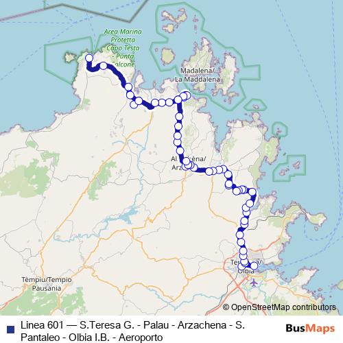 Linea 601 bus Line Map