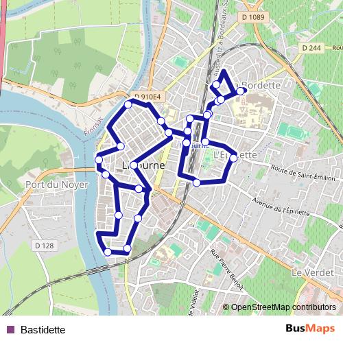 Bastidette bus Line Map
