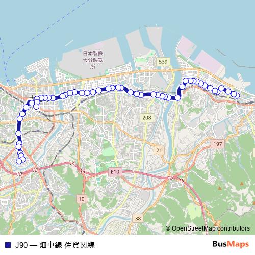 J90 bus Line Map