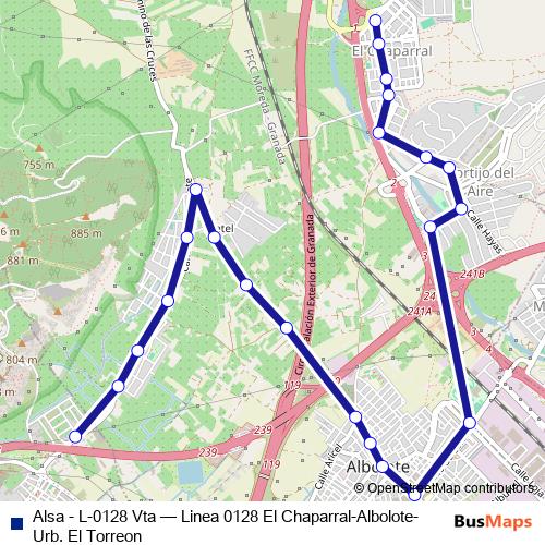 Alsa - L-0128 Vta bus Line Map