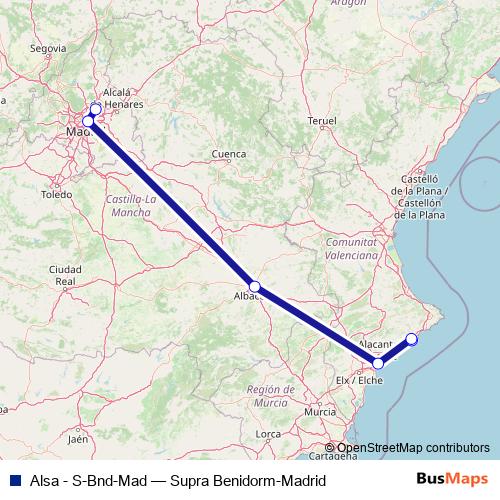 Alsa - S-Bnd-Mad bus Line Map