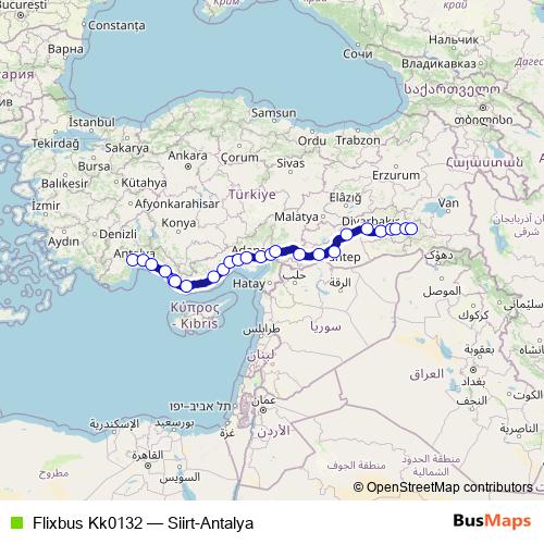 Flixbus Kk0132 bus Line Map