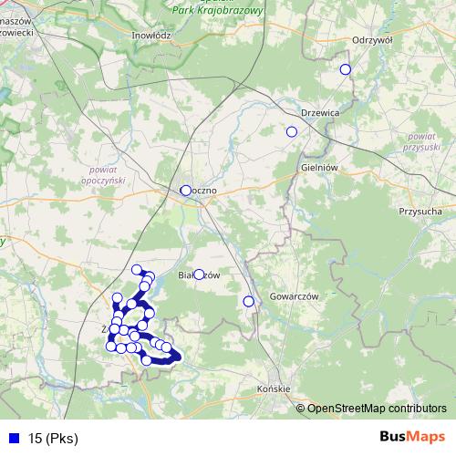 15 (Pks) bus Line Map