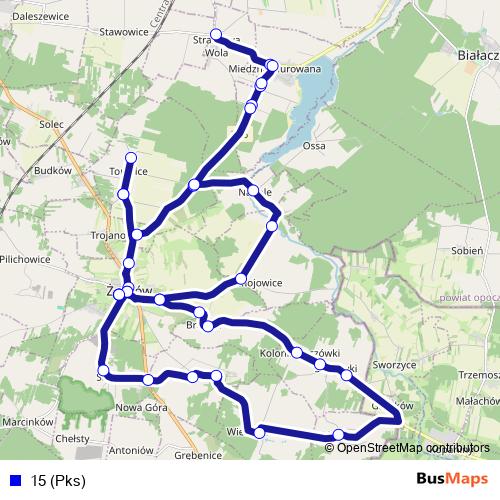 15 (Pks) bus Line Map