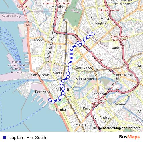Dapitan - Pier South bus Line Map