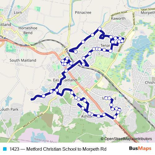 1423 bus Line Map