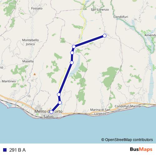 291 B A bus Line Map