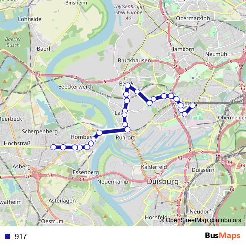917 bus Line Map