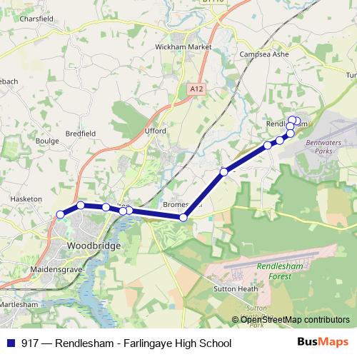 917 bus Line Map