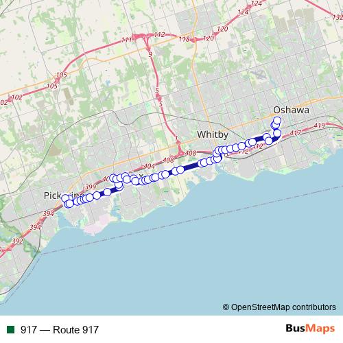 917 bus Line Map