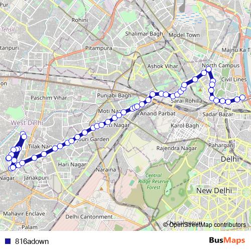 816adown bus Line Map