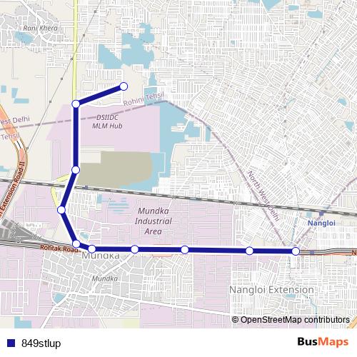 849stlup bus Line Map