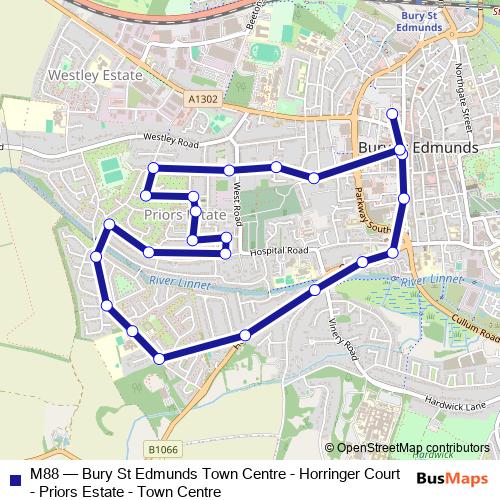 M88 bus Line Map