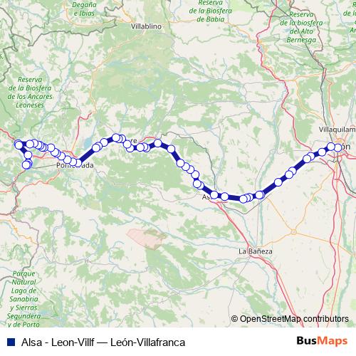 Alsa - Leon-Villf bus Line Map