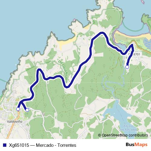 Xg651015 bus Line Map