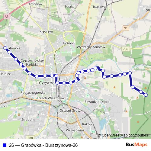 26 bus Line Map