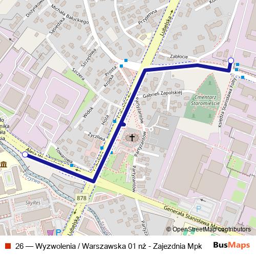 26 bus Line Map