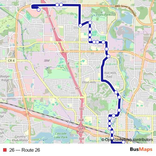 26 bus Line Map