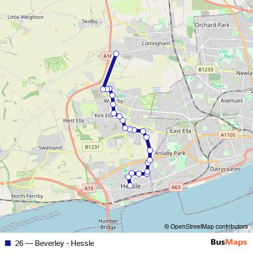 26 bus Line Map