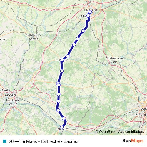 26 bus Line Map
