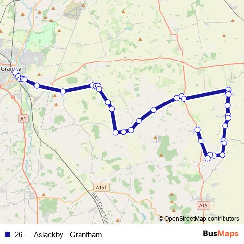 26 bus Line Map