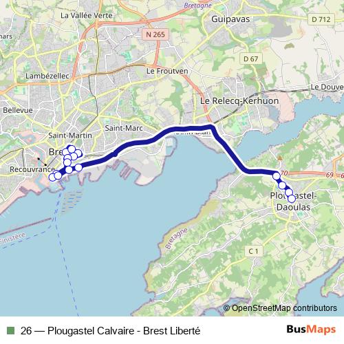 26 bus Line Map
