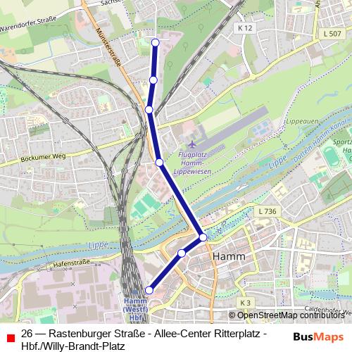 26 bus Line Map
