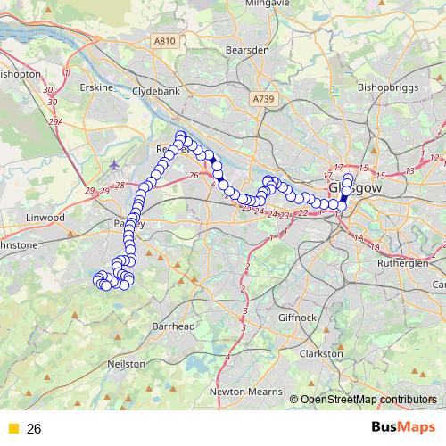 26 bus Line Map