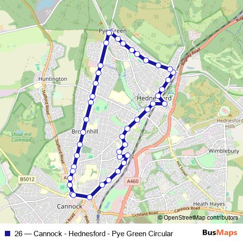 26 bus Line Map