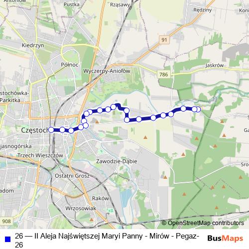 26 bus Line Map