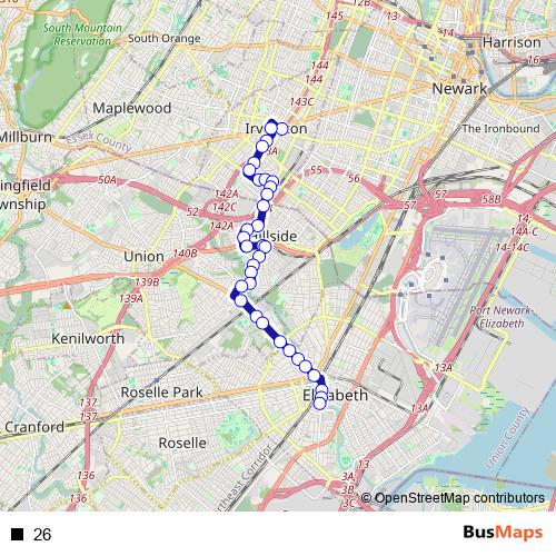 26 bus Line Map