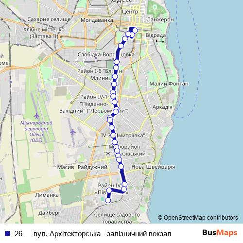 26 bus Line Map