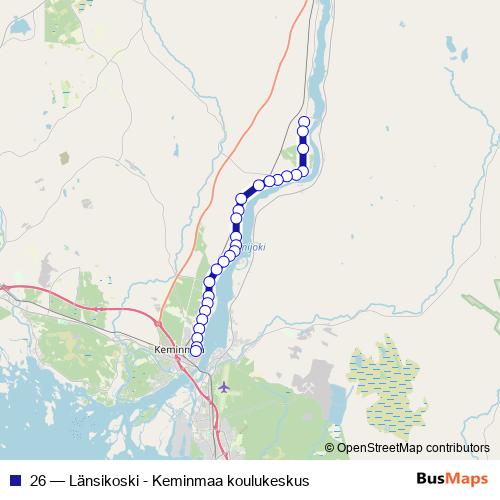 26 bus Line Map