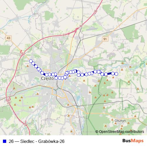 26 bus Line Map