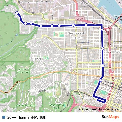26 bus Line Map