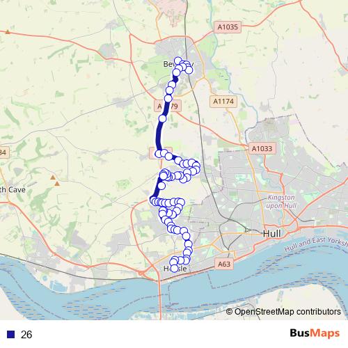 26 bus Line Map