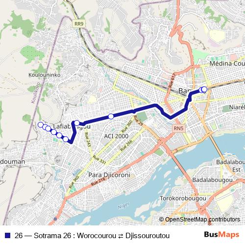 26 bus Line Map