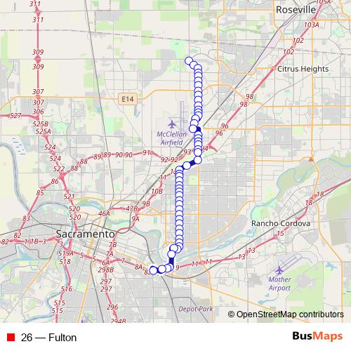 26 bus Line Map