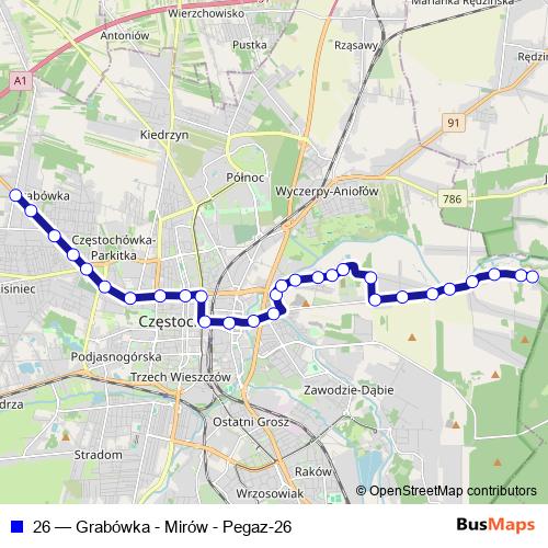 26 bus Line Map