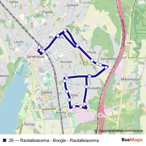 26 bus Line Map