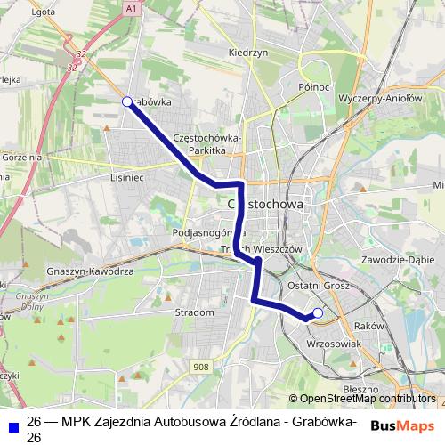 26 bus Line Map