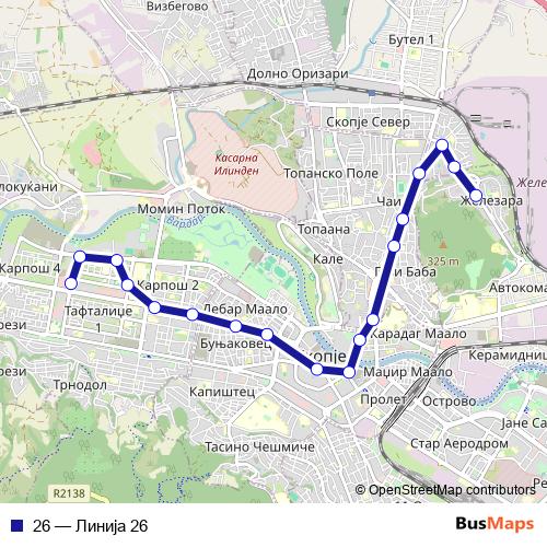 26 bus Line Map