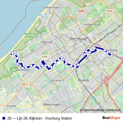 26 bus Line Map