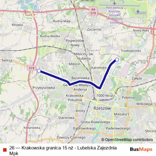 26 bus Line Map
