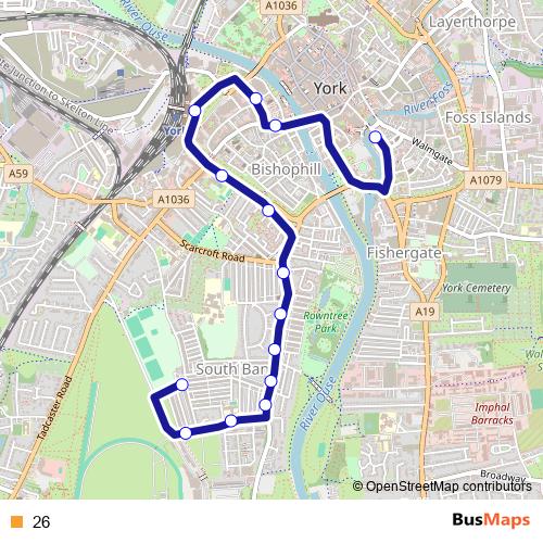 26 bus Line Map