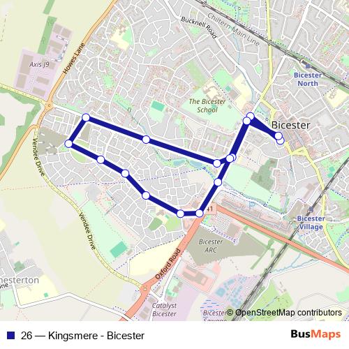 26 bus Line Map