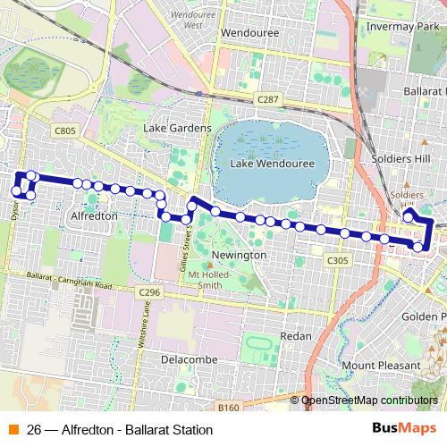 26 bus Line Map