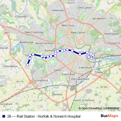 26 bus Line Map