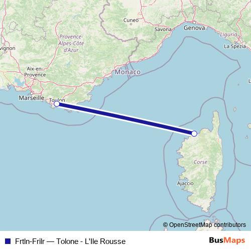 Frtln-Frilr ferry Line Map