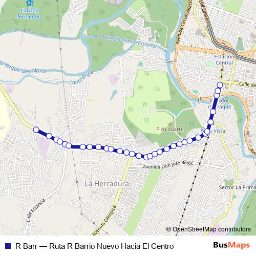 R Barr bus Line Map